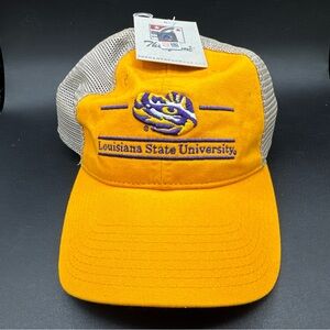 NWT VTG THE GAME Louisiana State University Trucker Hat Men's Yellow Tigers Cap
